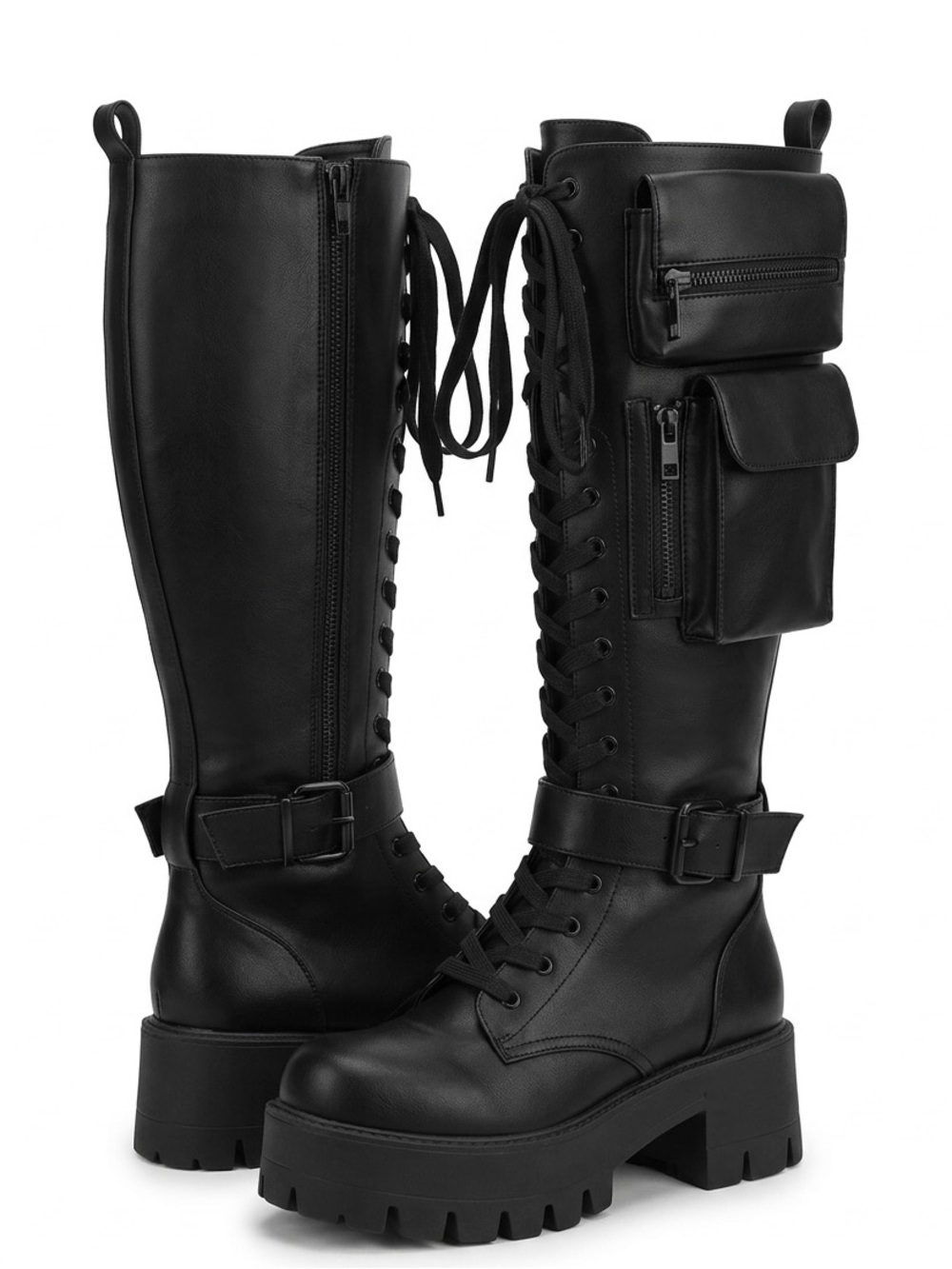 Obsidian Pocket Combat Boots